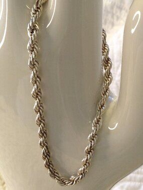 NWOT 925 Sterling Silver 8" rope bracelet Plain charm Pretty Fairycore Versatile
